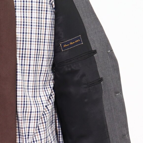 Trussini 40L Gray Check 3-Button Sport Coat Blazer Jacket B322 - Picture 11 of 11